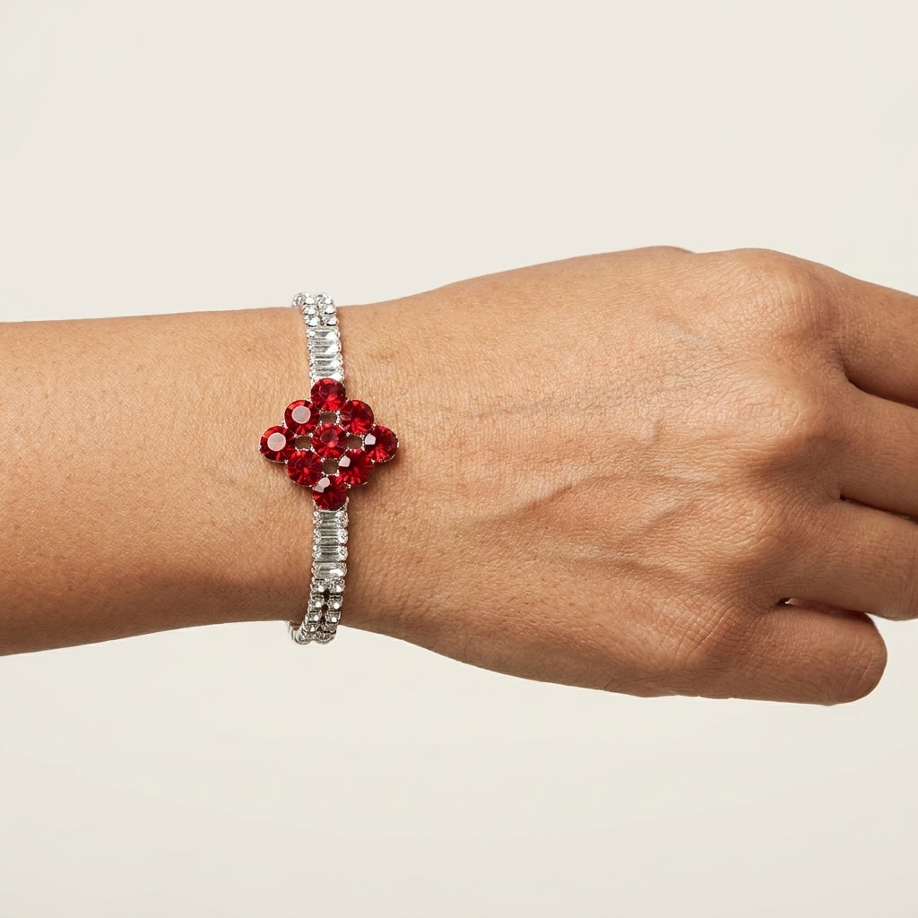 Noir Crystal Flower Bracelet