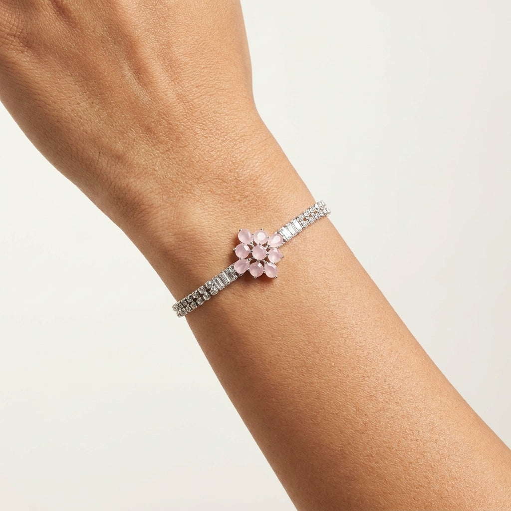Noir Crystal Flower Bracelet